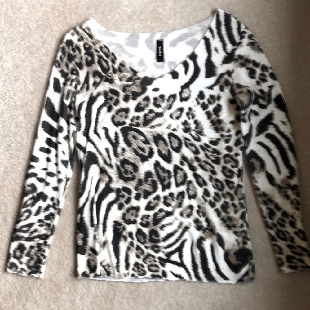 Venti6 animal print lightweight sweater
